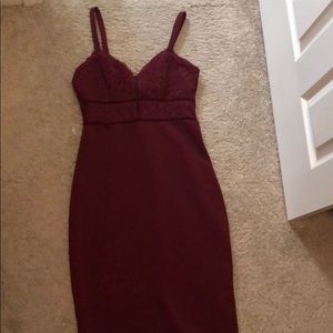 Burgundy spaghetti strap dress